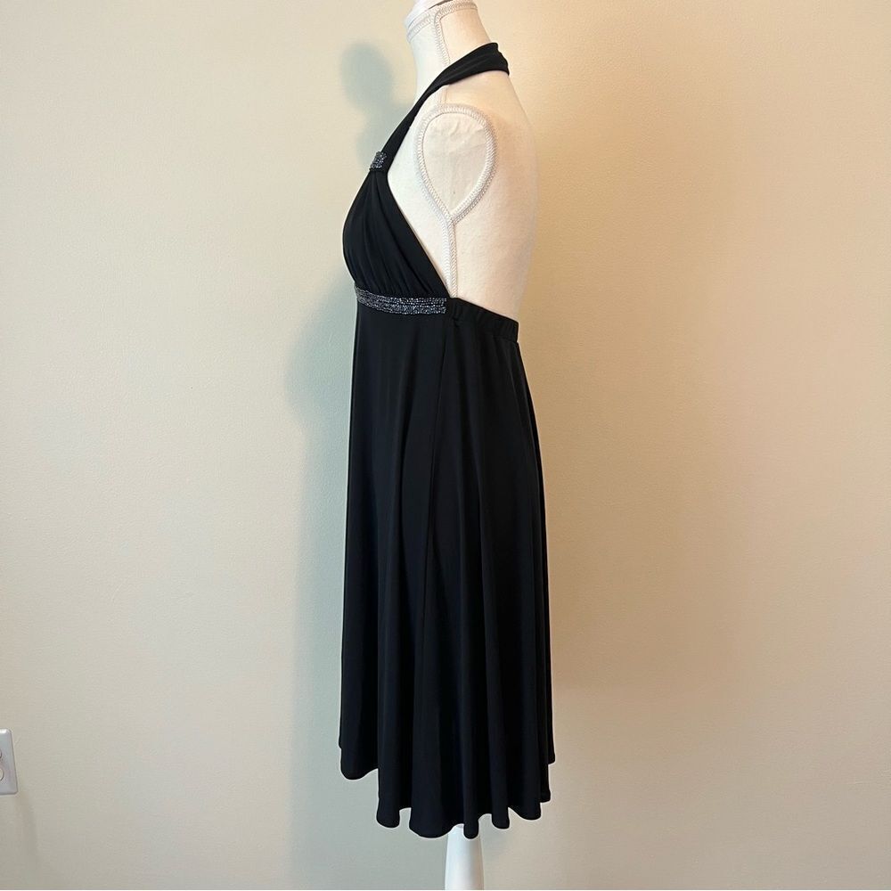 Express Halter Beaded Black Mini Dress Size Small… - image 3